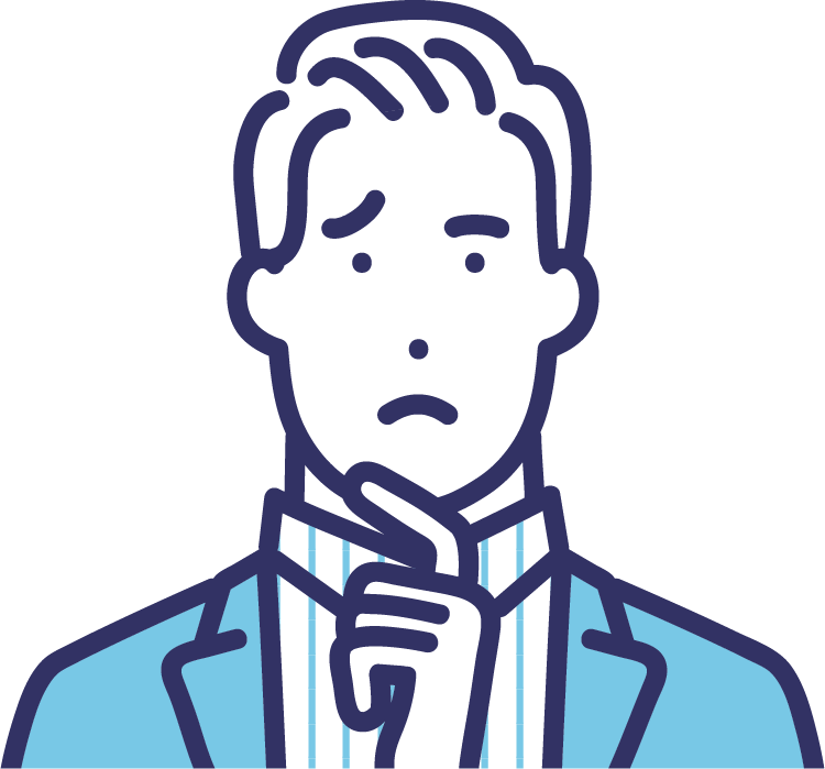 悩む男性のイラスト