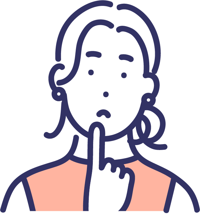 悩む女性のイラスト