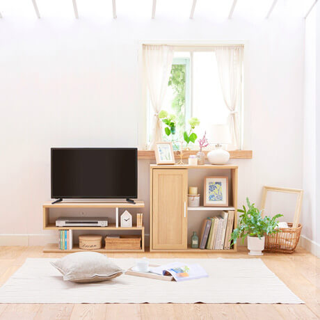 木目調が美しいナチュラルテイストのテレビ台