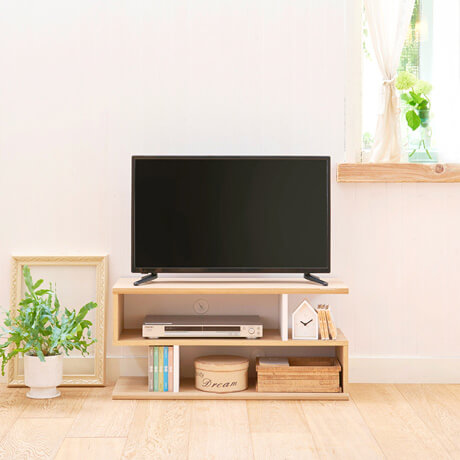 木目調が美しいナチュラルテイストのテレビ台