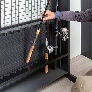 天然木のロッド受け