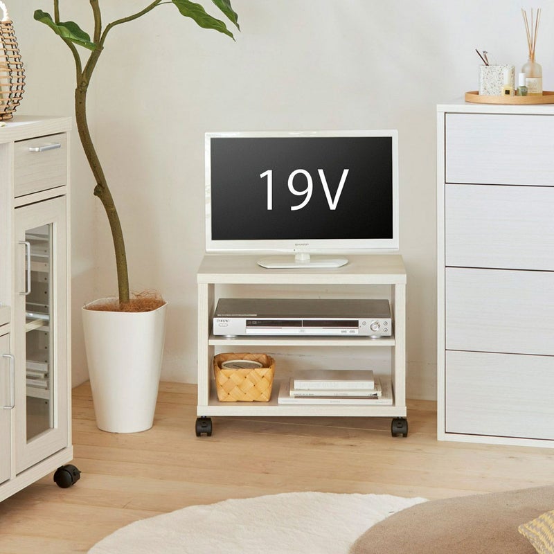[19V型までのテレビ対応コンパクトテレビ台]19V型までのテレビが置ける幅50.2cm。一人暮らしのお部屋にちょうどいいコンパクトサイズのテレビ台です。※お使いのテレビのサイズ・重量を必ずお確かめください。※画像はWH色