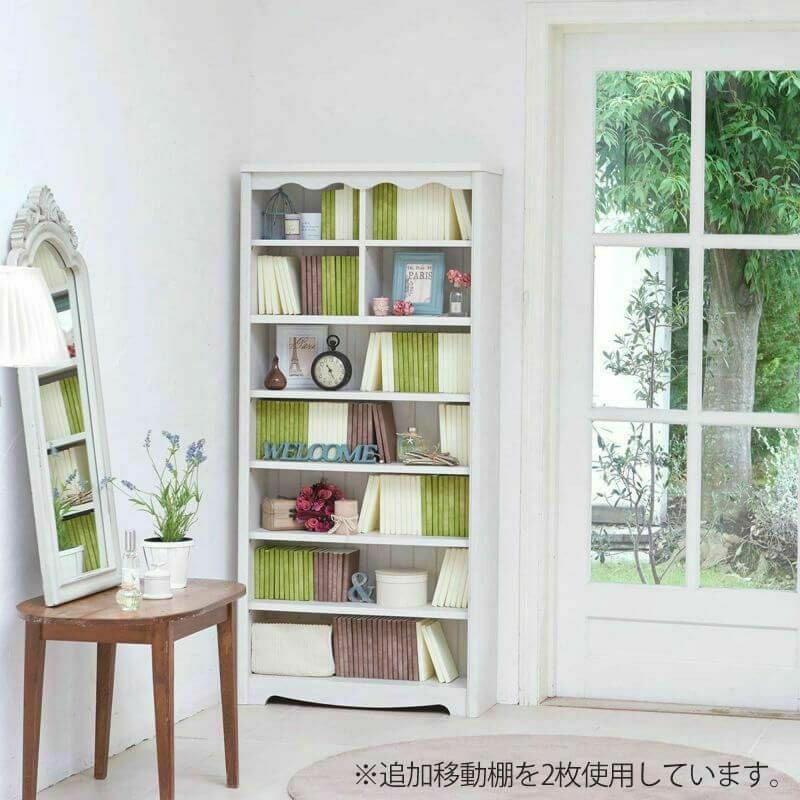 フリーラック 幅75cm 高さ160cm ホワイト 白木目 本棚 シェルフ モン