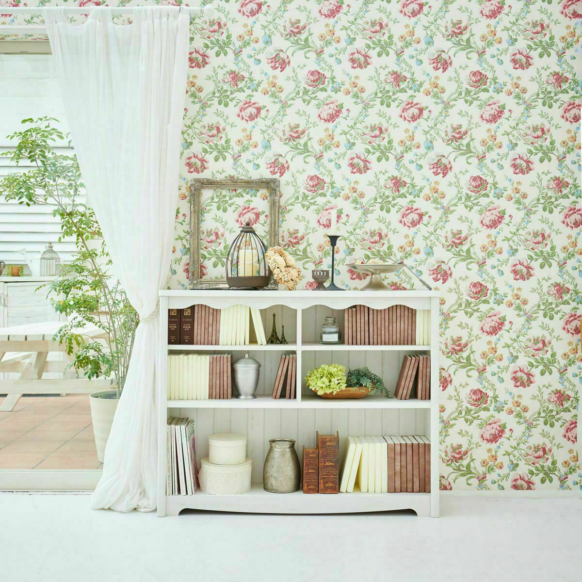 フリーラック 幅112cm 高さ90cm ホワイト 白木目 本棚 シェルフ モン