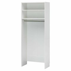 国産 クローゼット ハンガーラック 棚 幅80cm 高さ200cm ホワイト 白 連結可能 巾木よけ付 衣類収納