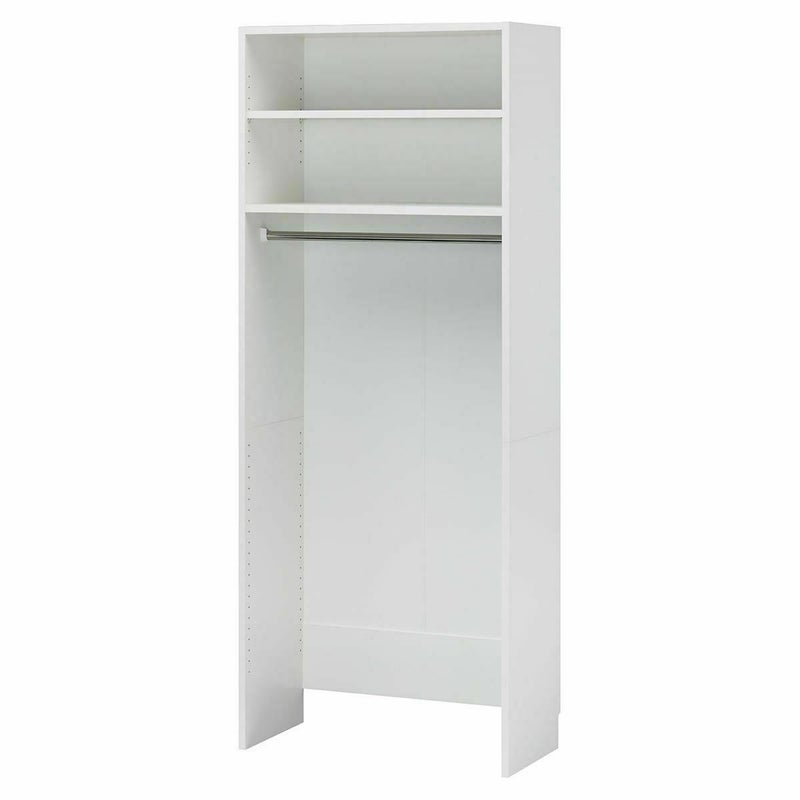 国産 クローゼット ハンガーラック 棚 幅80cm 高さ200cm ホワイト 白 連結可能 巾木よけ付 衣類収納