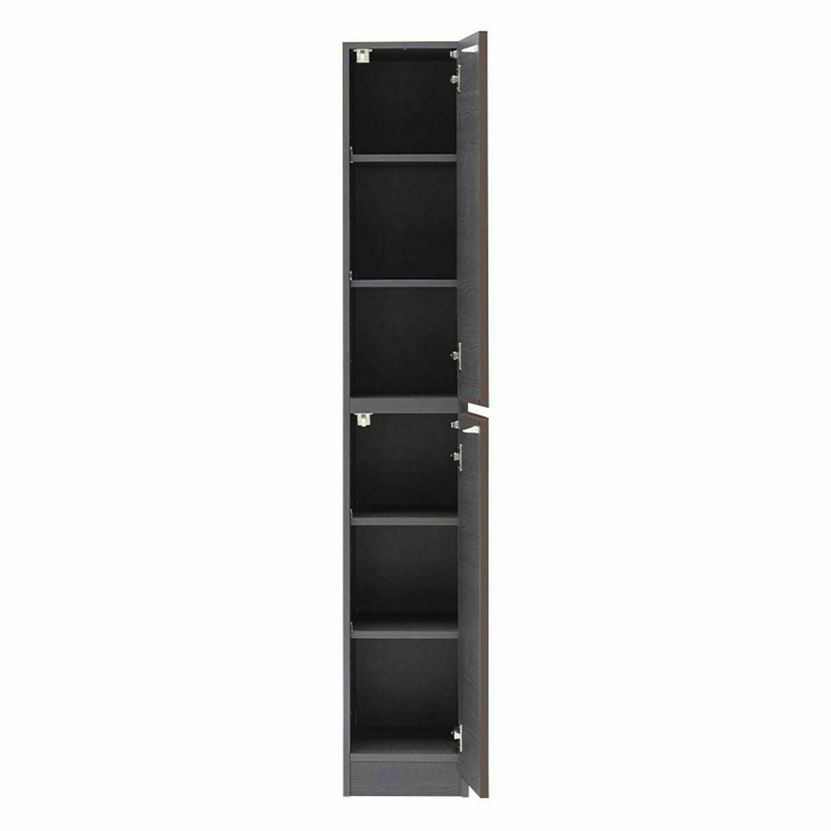 国産 壁面収納 キャビネット 幅30cm 高さ180cm ダークブラウン 本棚