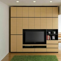 扉付きの壁面システム収納ですっきり&たっぷり収納