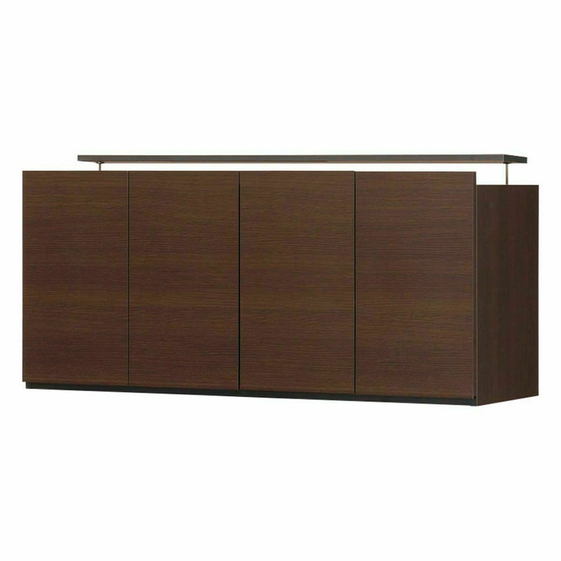 国産 壁面収納 上置き ラック POR-1812TVDK用 幅120cm 高さ55cm ダークブラウン 天井突っ張り