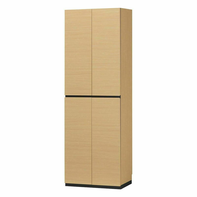 国産 下駄箱 シューズボックス 幅60cm 高さ180cm ナチュラルブラウン 洗える樹脂棚 巾木よけ 耐震ラッチ ダンパー付扉