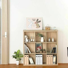 フリーラック 幅110cm 高さ114cm ナチュラルブラウン 全棚可動 本棚 シェルフ