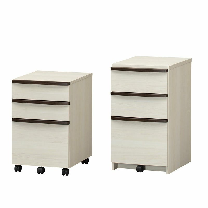 [タイプは2つ]キャスター付のワゴンタイプと、デスクの下にぴったり収まるチェストタイプの2タイプから選べます。※画像右SEP-6040WIV 左SEP-7040HIV