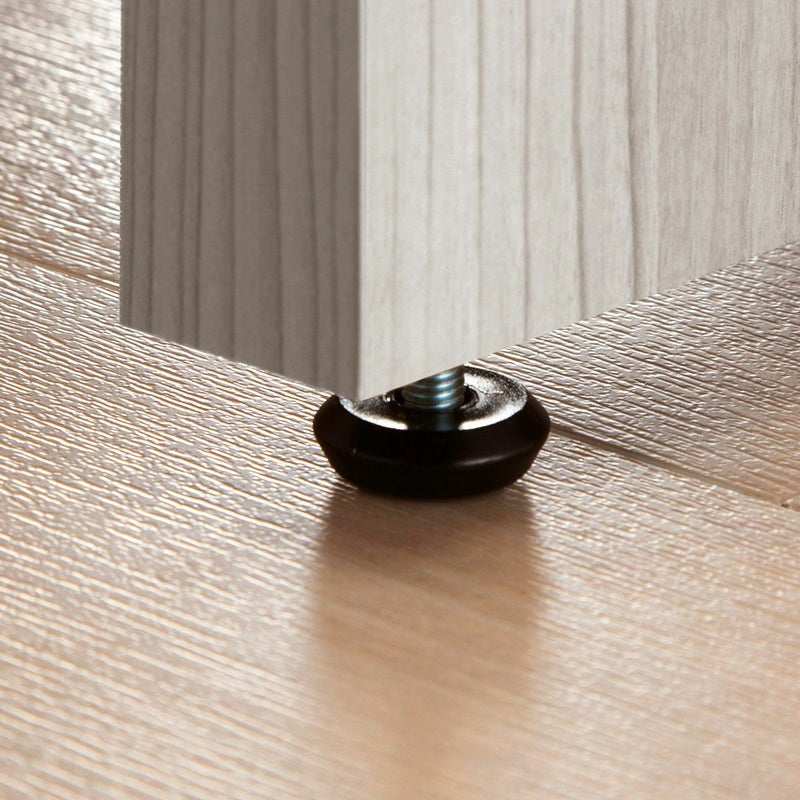 [机のがたつきが調整できるアジャスター付き]回すだけで簡単に高さ調節ができるアジャスター付。がたつきを防いでくれます。