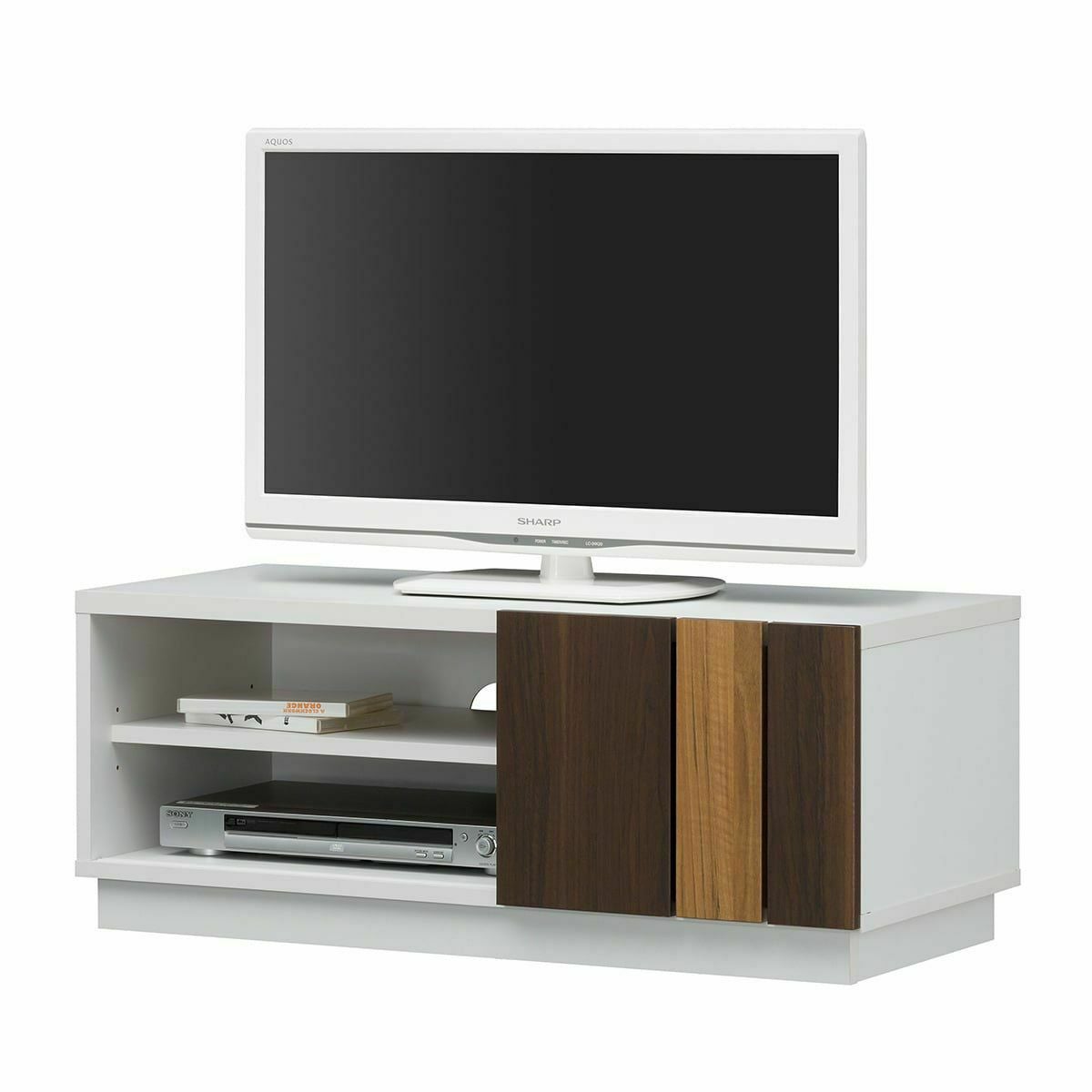 テレビ台 幅90cm 高さ35cm ホワイト 白 32V型対応 北欧テイスト 寄木調