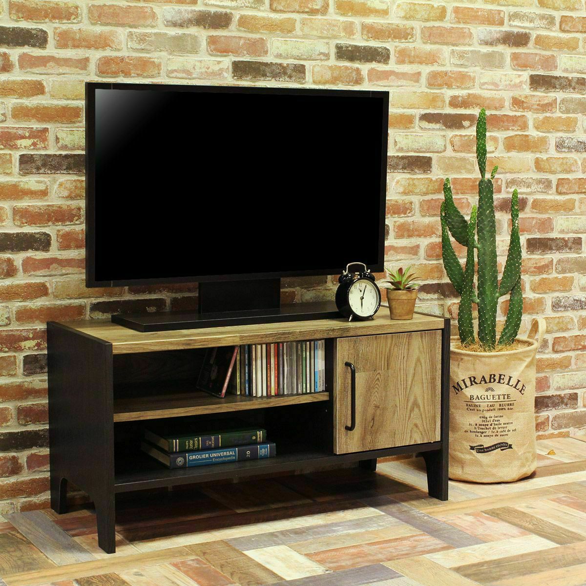 テレビ台 幅88cm 高さ45cm ブラウン ブラック 32V型対応 組み立て簡単