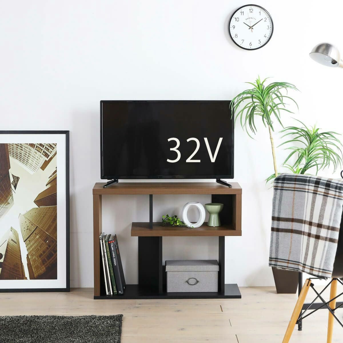 テレビ台 ラック 幅80cm 高さ61cm ダークブラウン 32V型対応 TVボード