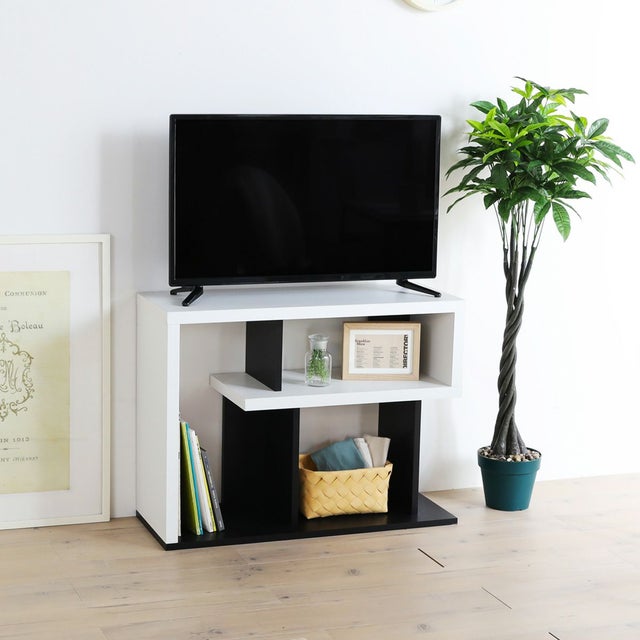 テレビ台 ラック 幅80cm 高さ61cm ホワイト 白 ブラック 黒 32V型対応 