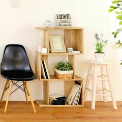 ディスプレイラック 棚 幅60cm 高さ108cm ビンテージナチュラル S字 飾り棚 パーテーション 背面化粧有 シェルフ