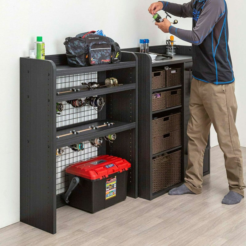 [床置きでも使えます]単体で床置きでの使用も可能です。※画像は追加棚板（PSR-W75R BK）を1枚使用