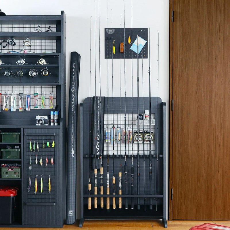 [最大12本収納可能]ロッドの最大収納本数は12本です。リール付きの場合は5~6本収納できます。