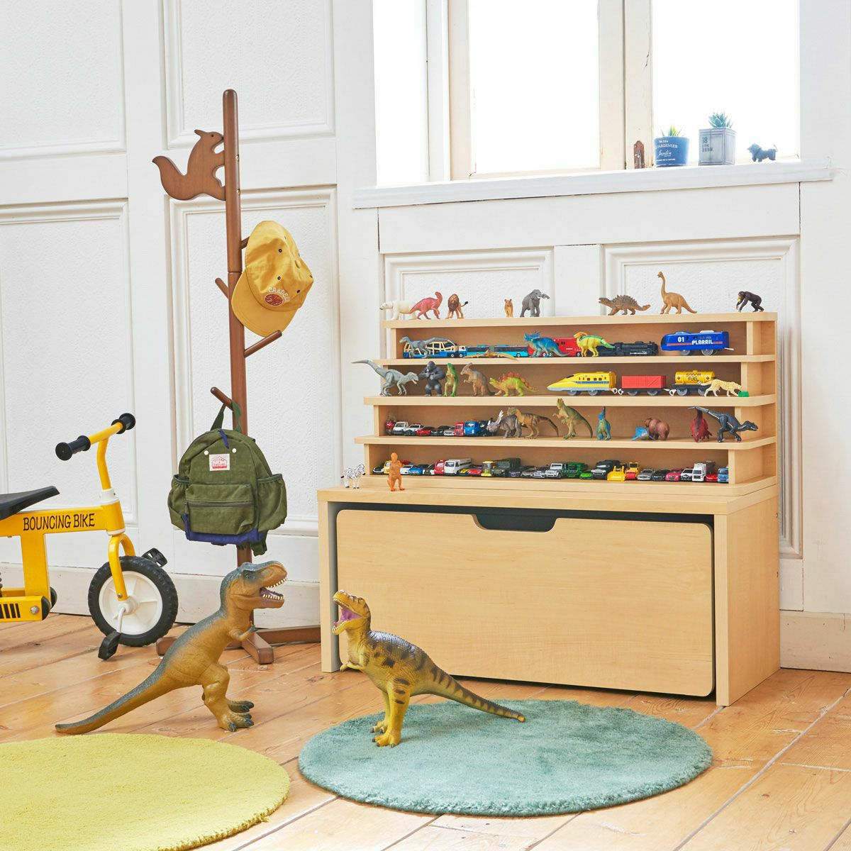 絵本棚 おもちゃディスプレイラック 幅91cm 高さ26cm ナチュラル