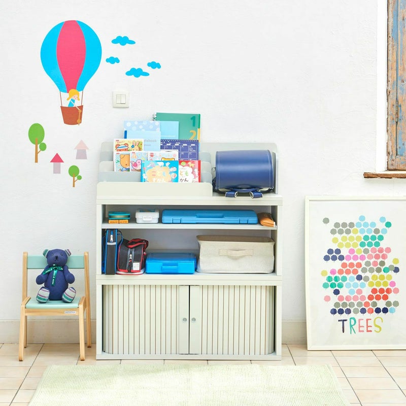 [ランドセルラック]右側のスペースはランドセルも置けるサイズです。MHP-4090JやMHP-4090Rと組み合わせると、小学校の道具を収納できるランドセルラックとして使えます。