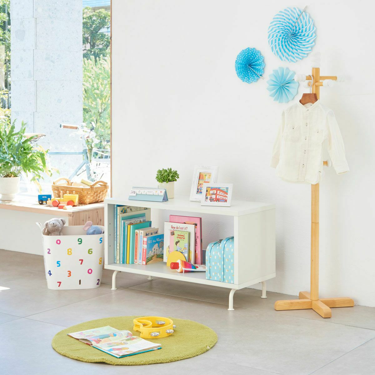 キッズ用ラック 収納棚 幅91cm 高さ38cm ナチュラルブラウン 本棚 子供