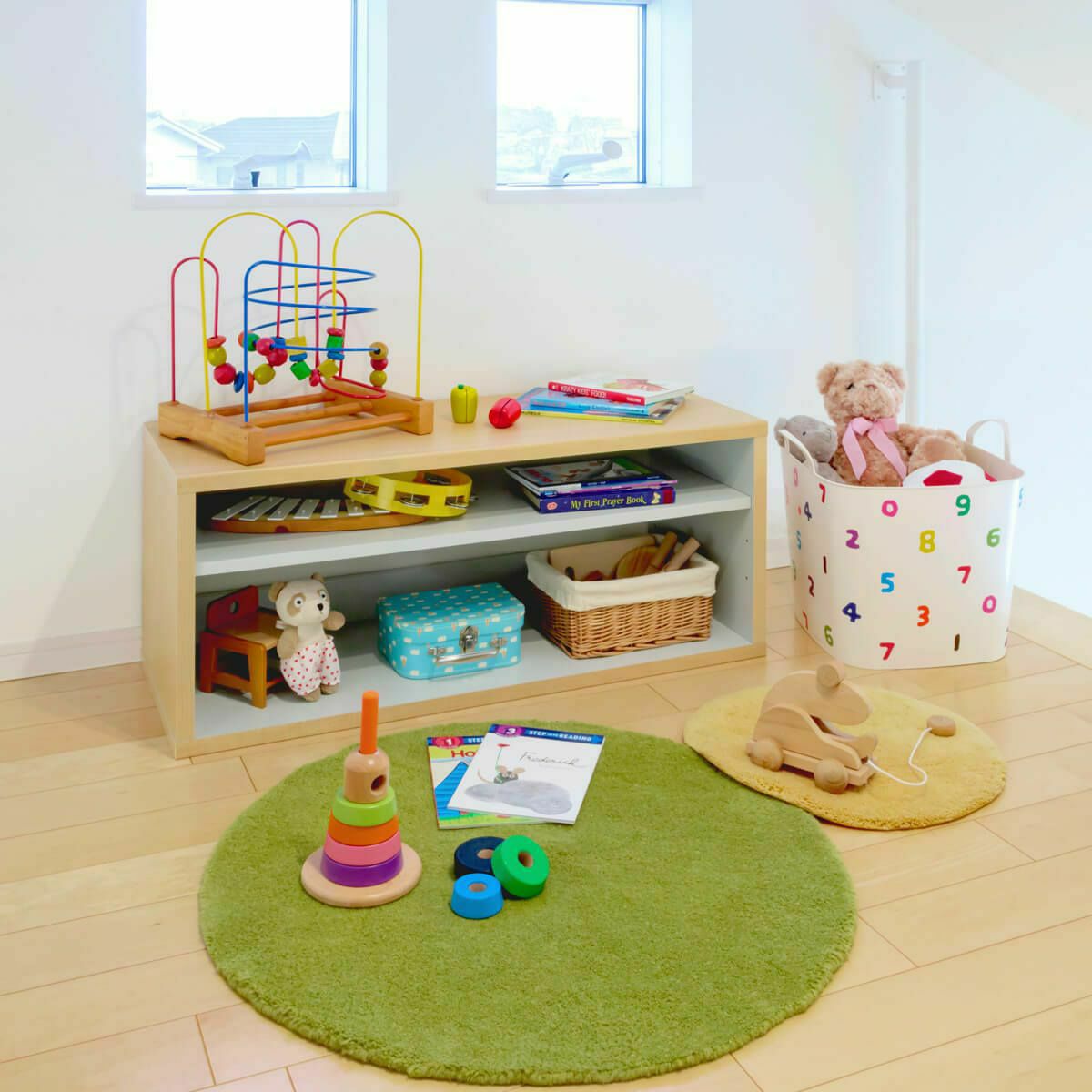 キッズ用ラック 収納棚 幅91cm 高さ38cm ナチュラルブラウン 本棚 子供