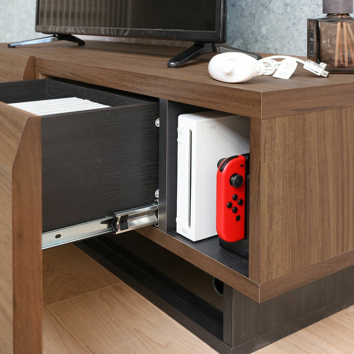 テレビ台 幅180cm 高さ36cm ダークブラウン 75V型対応 木質感のある