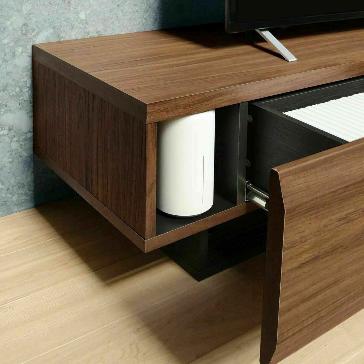 テレビ台 幅180cm 高さ36cm ダークブラウン 75V型対応 木質感のある
