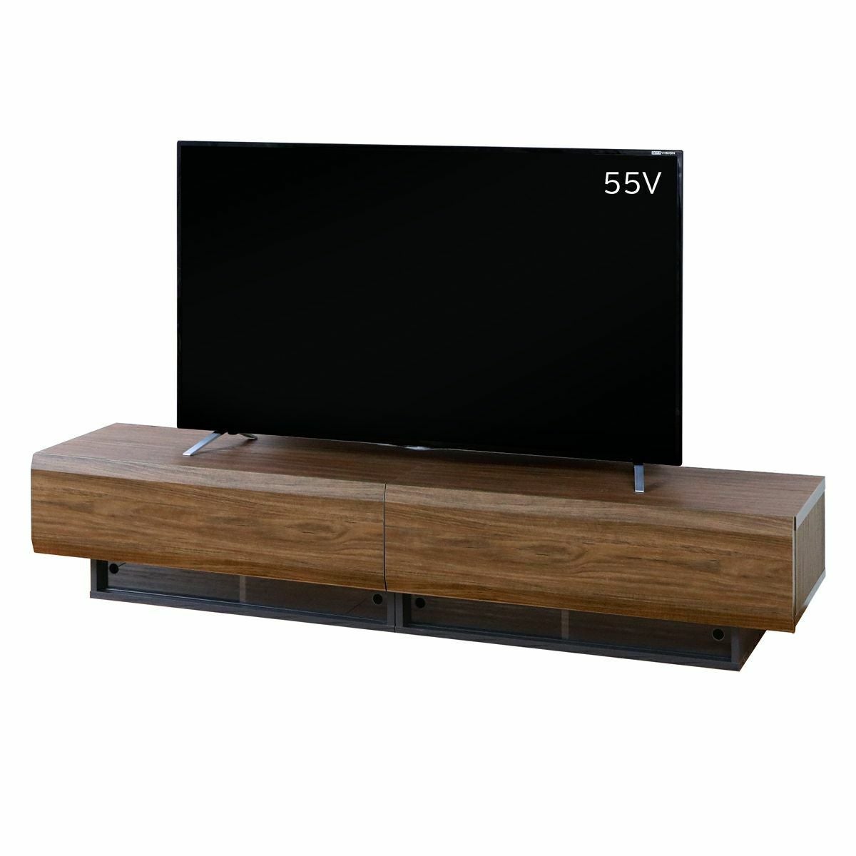 テレビ台 幅180cm 高さ36cm ダークブラウン 75V型対応 木質感のある