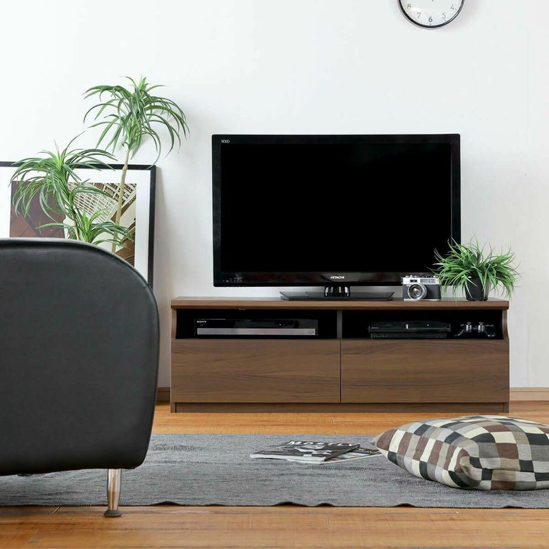 テレビ台 幅119cm 高さ40cm ダークブラウン 50V型対応 シンプル やわらかなラインのローボード