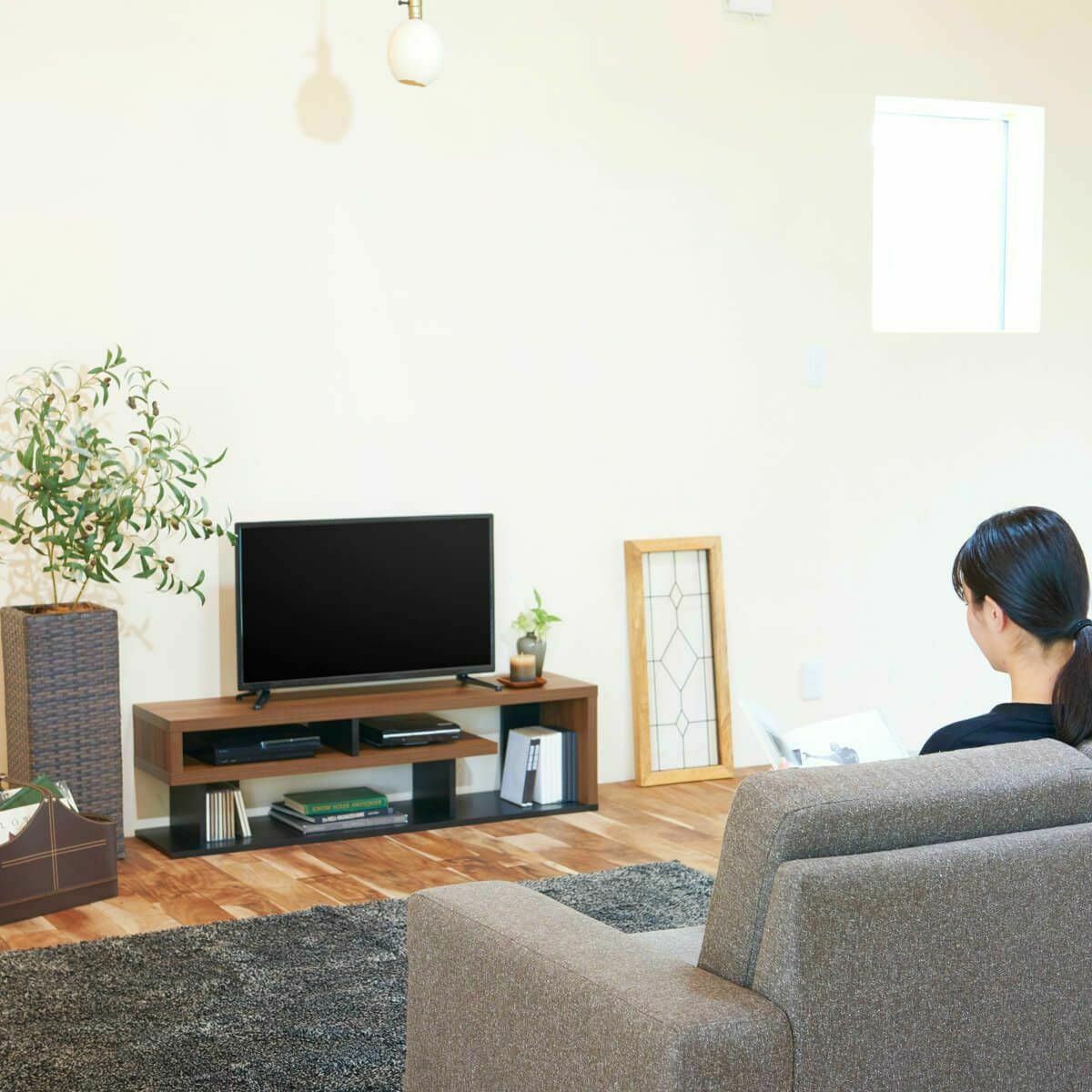 テレビ台 幅121cm 高さ35cm ダークブラウン 50V型対応 TVボード