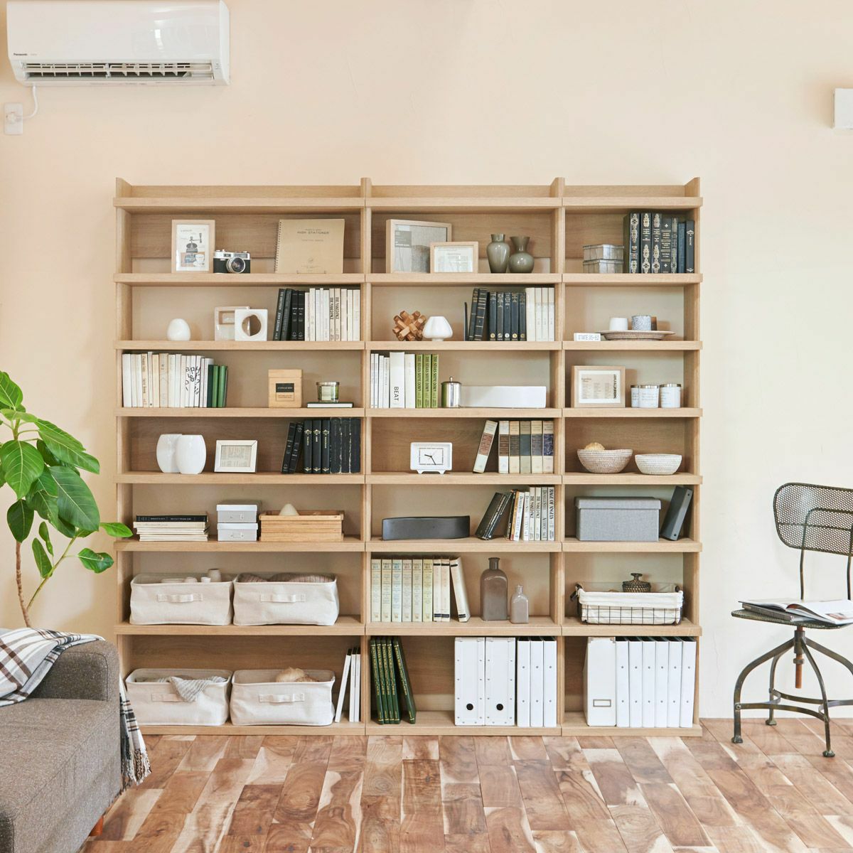 オープンラック シェルフ 幅90cm 高さ200cm ナチュラルブラウン 大型