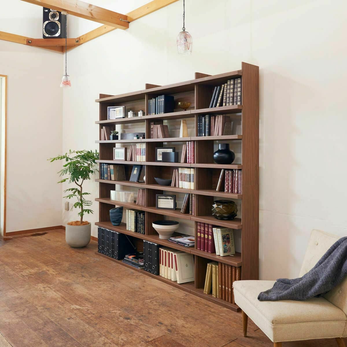 オープンラック シェルフ 幅90cm 高さ200cm ダークブラウン 大型 本棚