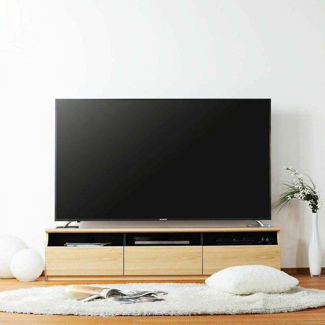 テレビ台 幅178cm 高さ40cm ナチュラルブラウン 75V型対応 シンプル 