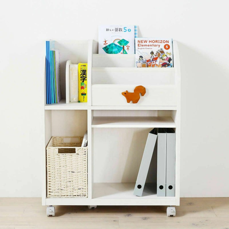 [「自分でできる」気持ちをはぐくむ知育家具]収納場所が一目でわかるようにデザインしました。お片付けを習慣化しやすいランドセルラックです。