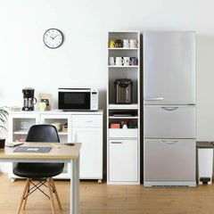 食器棚 幅39cm 高さ180cm ホワイト 白 スリム スライド棚 キッチン収納