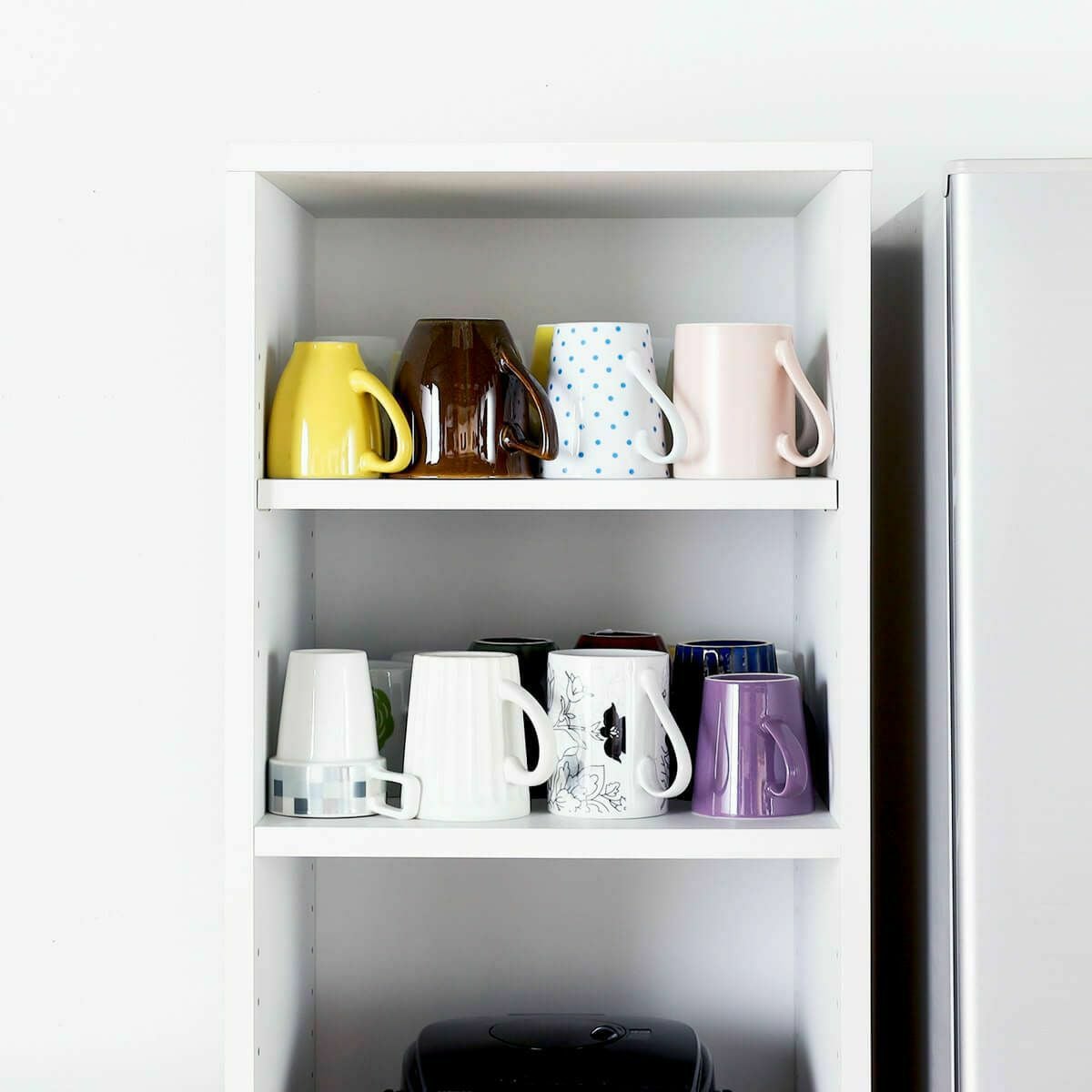 食器棚 幅39cm 高さ180cm ホワイト 白 スリム スライド棚 キッチン収納