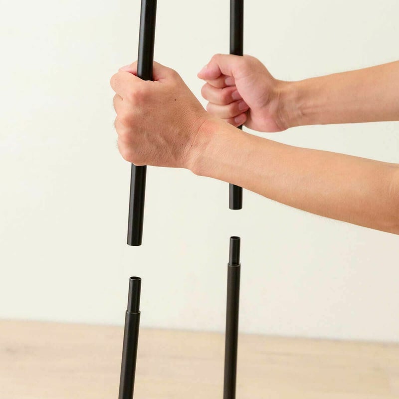 [コンパクトな梱包サイズ]分割スチールパイプで、梱包を運びやすいコンパクトなサイズにしました。