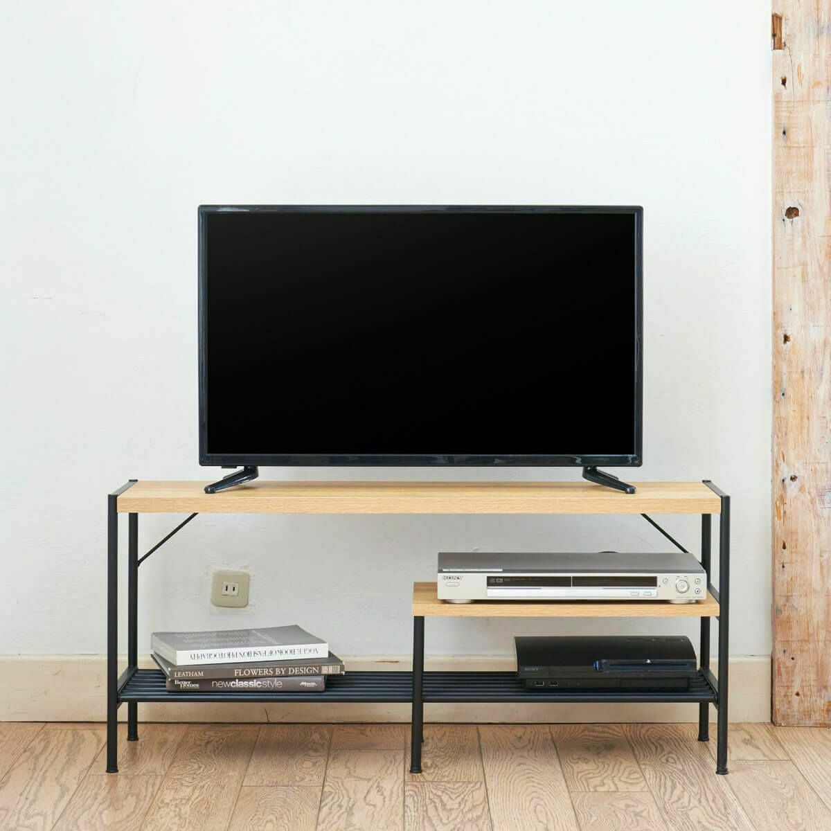 送料込み美品！✴︎白井産業　テレビボード　ナチュラルブラウン　幅120cm テレビ台 幅100cm 高さ45cm ナチュラルブラウン 43V型対応 ローボード