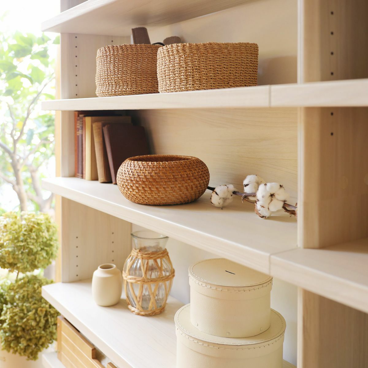 オープンラック シェルフ 幅70cm 高さ200cm アイボリー 大型 本棚 トル