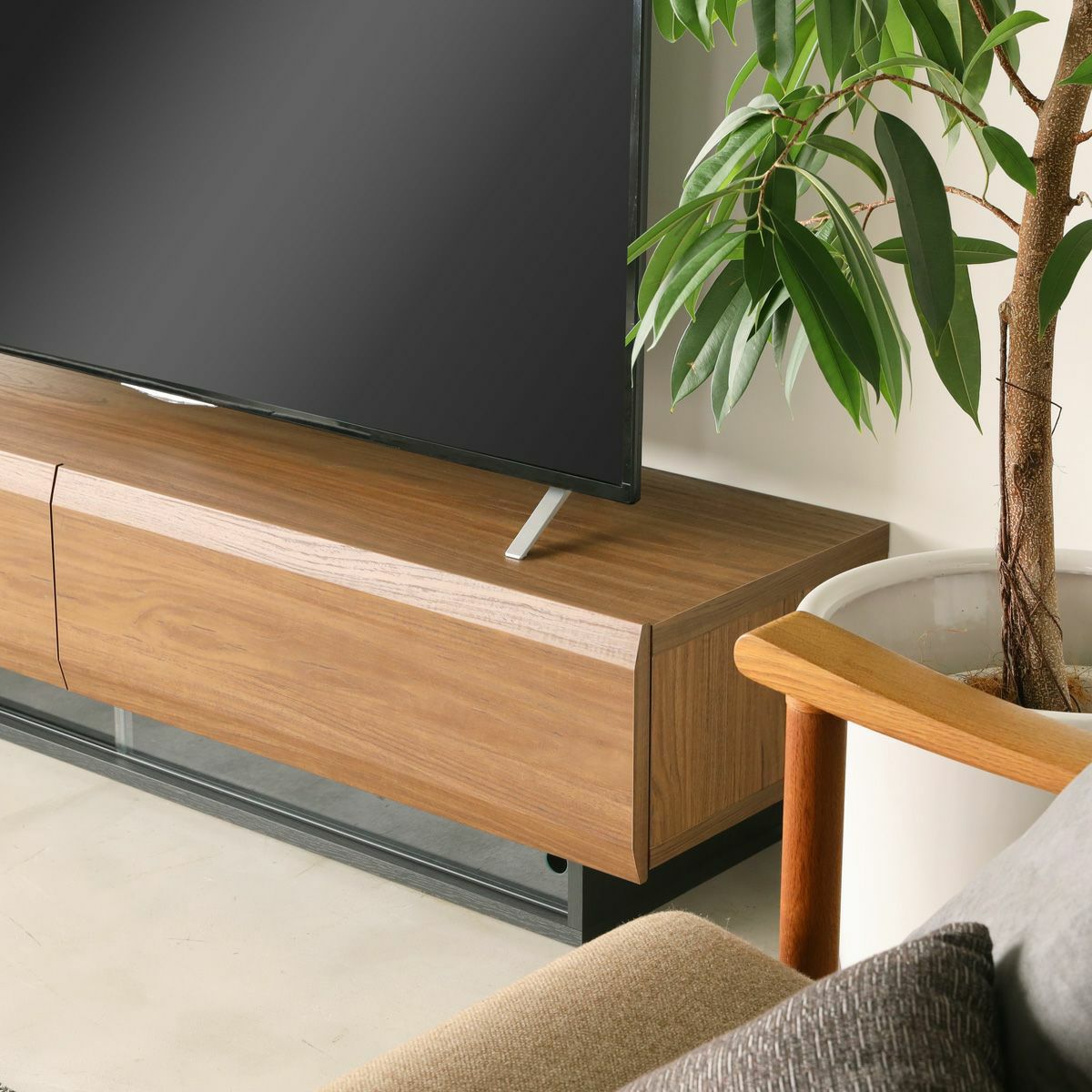 テレビ台 幅150cm 高さ36cm ダークブラウン 65V型対応 木質感のある