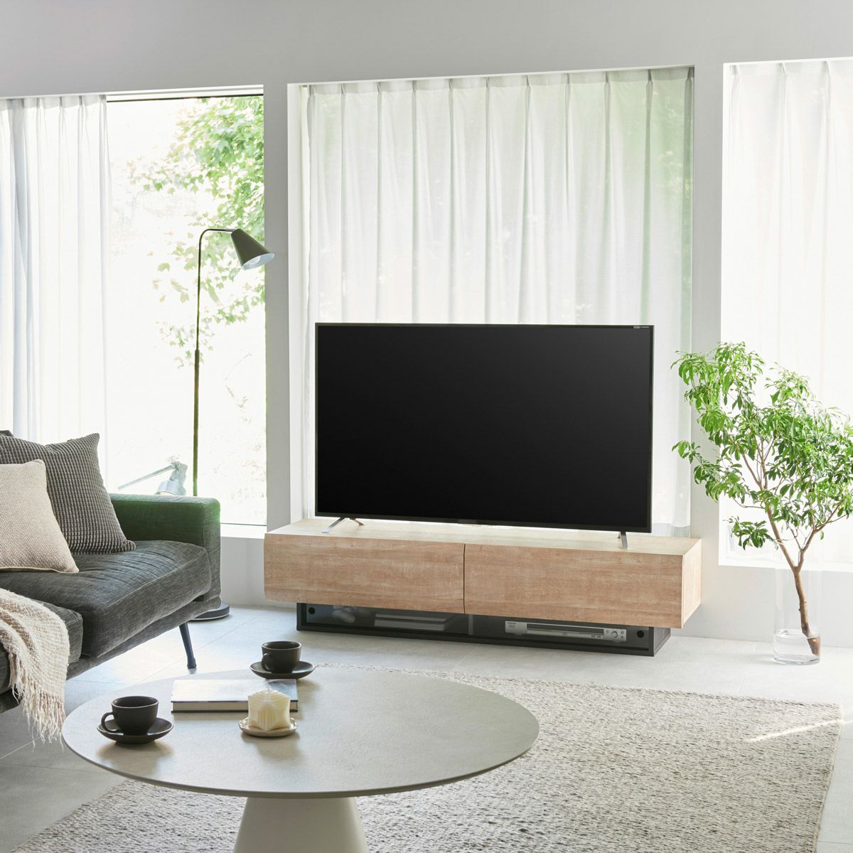 テレビ台 幅150cm 高さ36cm ナチュラルブラウン 65V型対応 木質感の