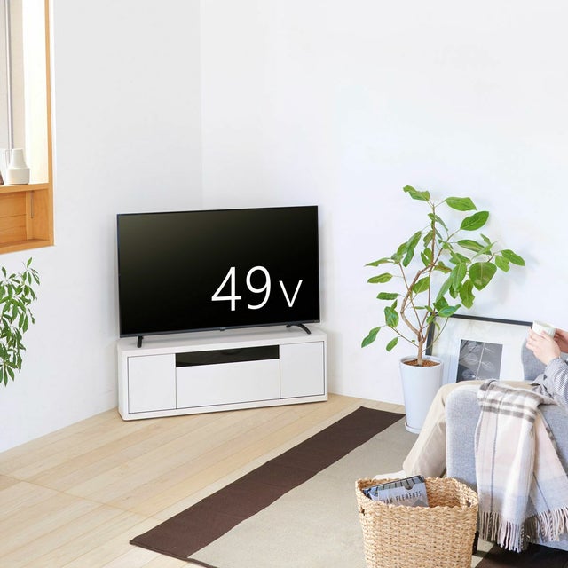 テレビ台 幅110cm 高さ36cm ホワイト 白 コーナータイプ 49V型対応 TV 