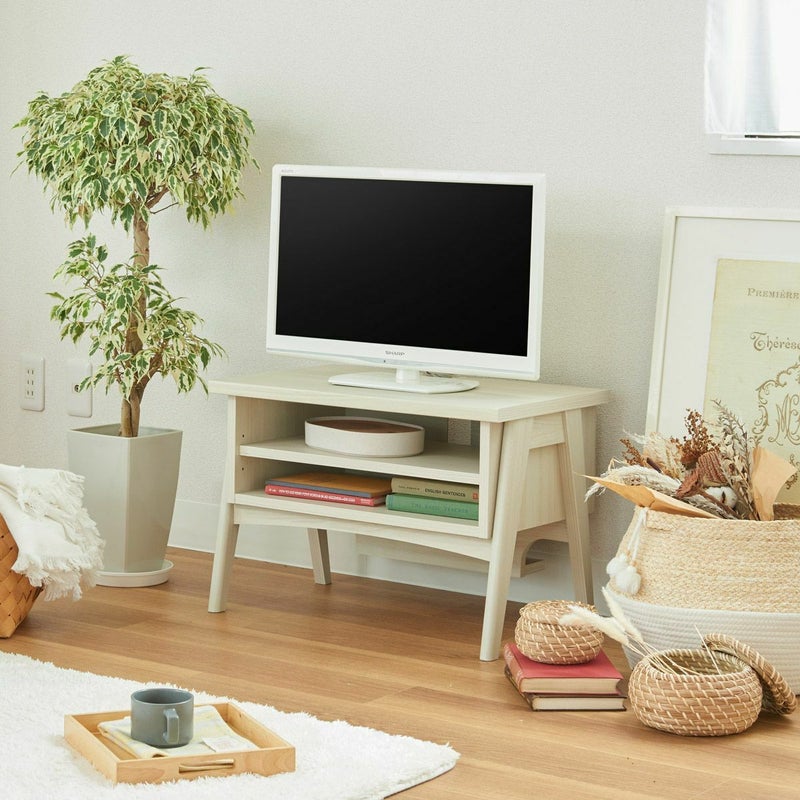 [包み込む木立のぬくもりと幸せ]無垢材で作られたようなクラフト感のある脚が魅力のテレビ台。軽やかな印象と木のぬくもりで、くつろぎと癒しを与えます。