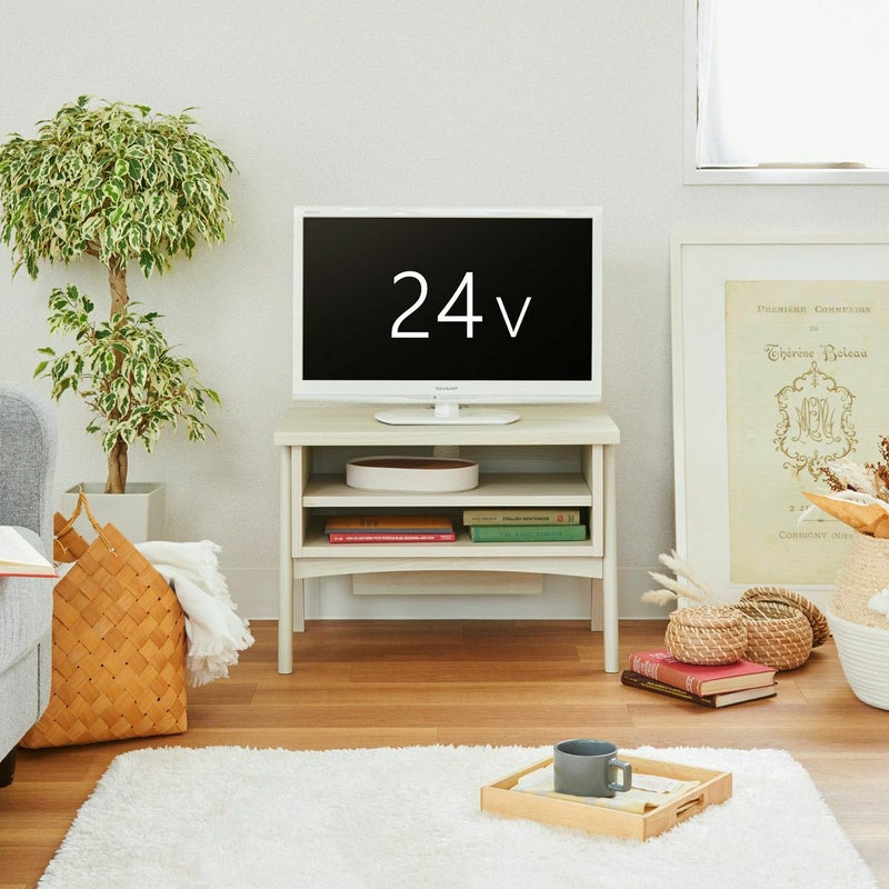 [24V型までのテレビ対応コンパクトテレビ台]24V型までのテレビが置ける幅60.1cm。一人暮らしのワンルームにちょうどいいコンパクトサイズのテレビ台です。※お使いのテレビのサイズ・重量を必ずお確かめください。