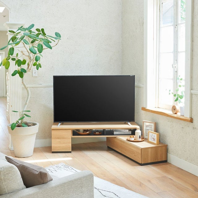 テレビ台 幅130cm 高さ39cm ナチュラルブラウン 伸縮タイプ 55V型対応 