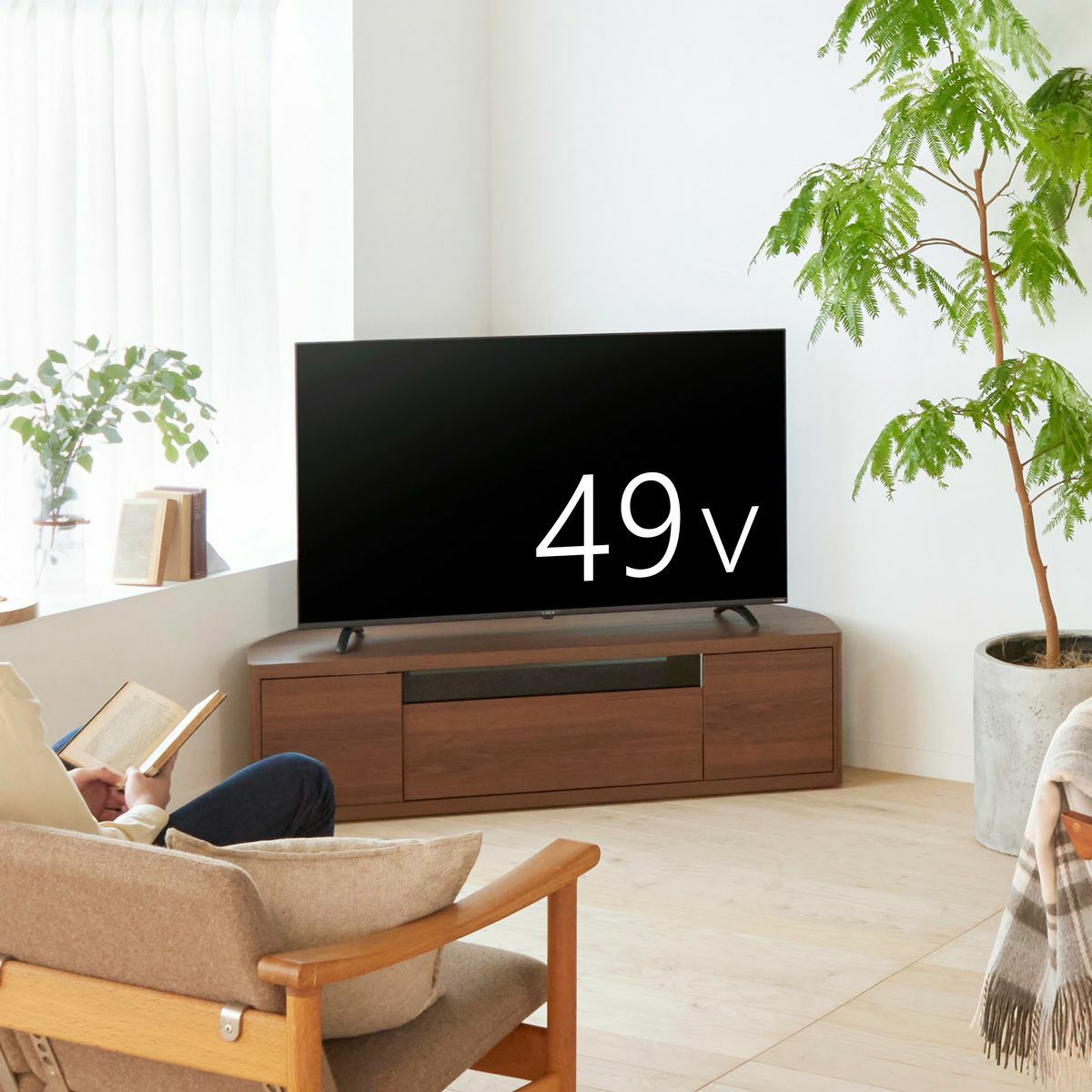 テレビ台 幅130cm 高さ36cm ダークブラウン コーナータイプ 55V型対応