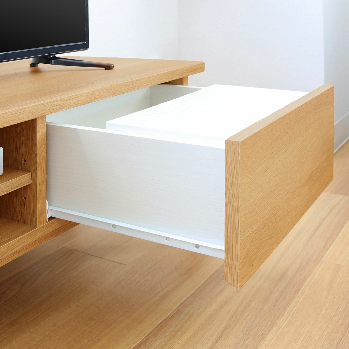 テレビ台　定価19000円　6/19まで　昨年購入 テレビ台 幅90cm 高さ35cm ブラック 黒 32V型対応 北欧テイスト 寄木調